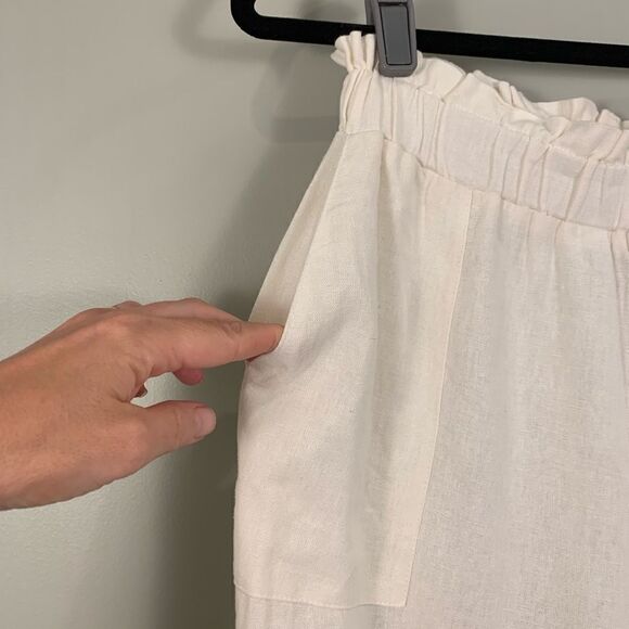 Sincerely Jules linen blend white elastic waist jogger pants size medium - Picture 7 of 12